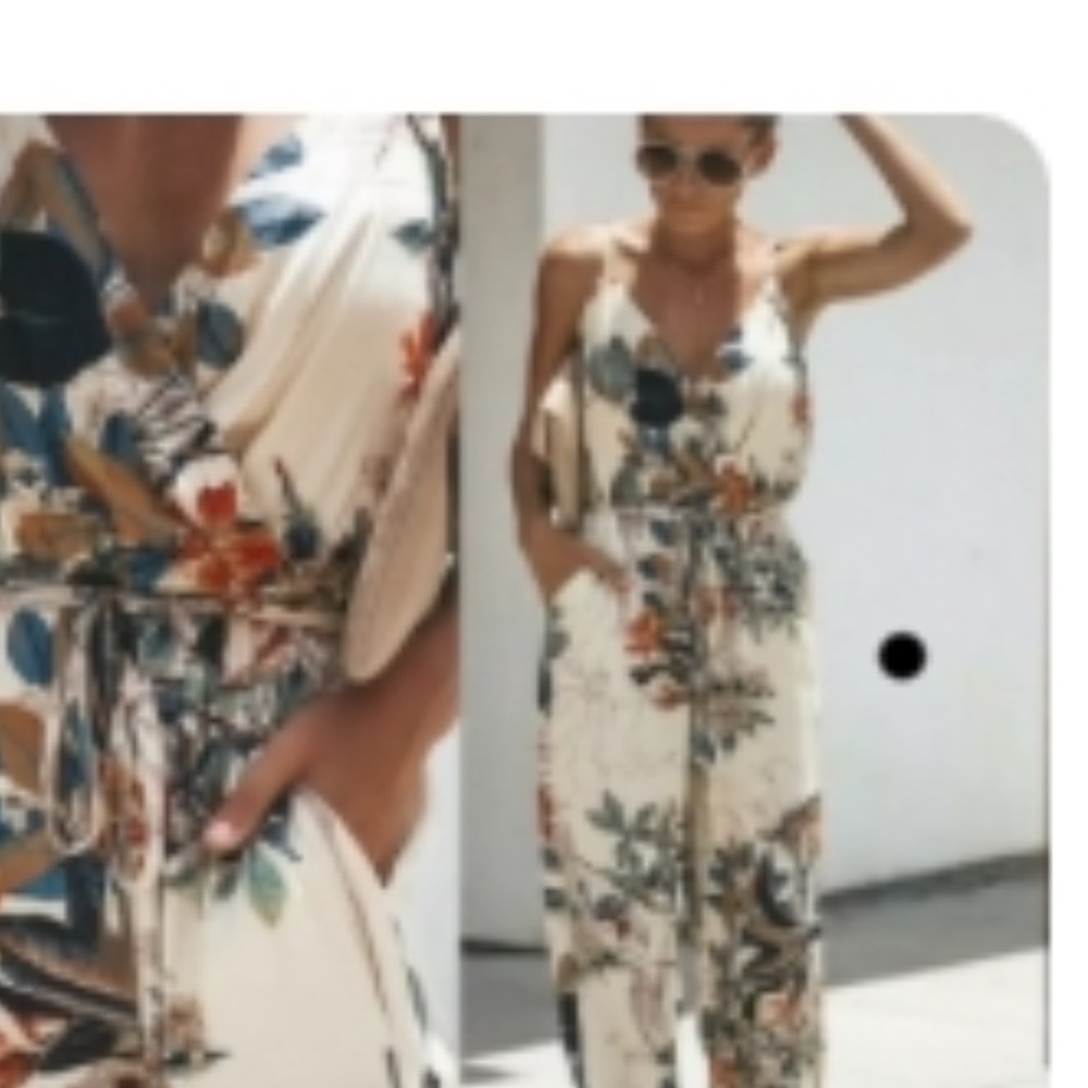 NWT Floral Print Jumpsuit - Picture 6 of 6